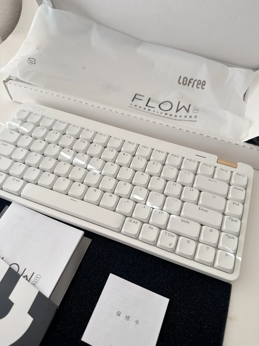 LOFREE Flow Lite Wireless Mechanical Keyboard 84-Key 75% Off White Low Profile